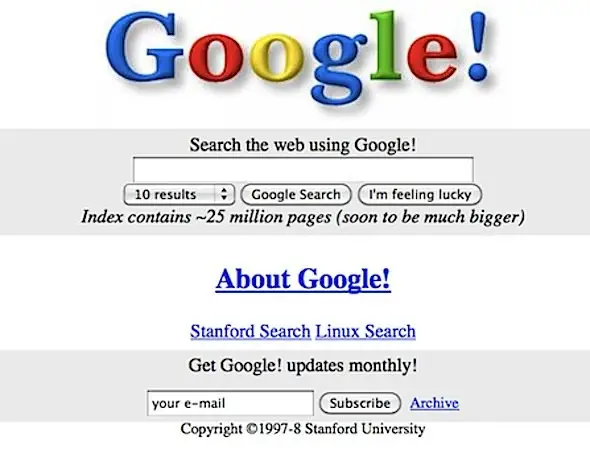 google i sin spæde start